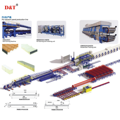 Eps Polyurethane PU Foam Sandwich Wall Panel Making Machine Linea di produzione continua di pannelli sandwich PU/PUR/PIR